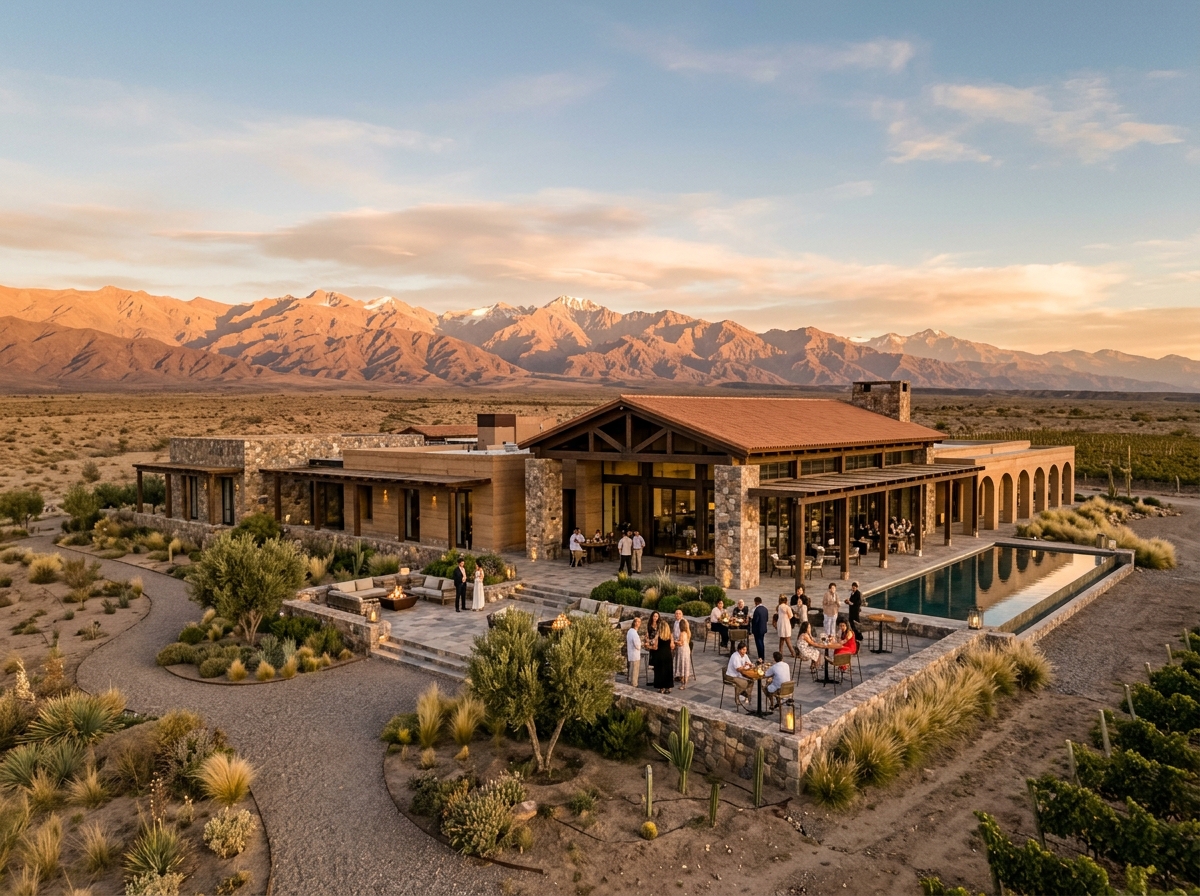 Estancia-inspired entertainment venue near San Martín, Mendoza