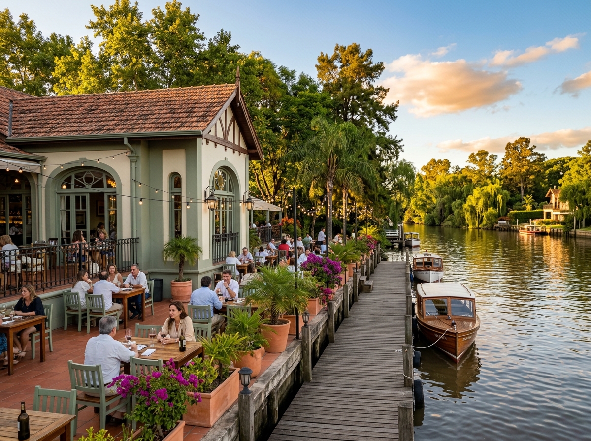 Riverside entertainment venue setting in Tigre